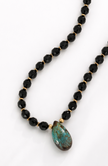 Turquoise Center Onyx Lariat Necklace