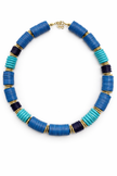 Three Shades of Blue Heishi Necklace