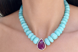 Ruby and Diamonds Center Necklace