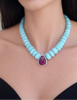 Ruby and Diamonds Center Necklace