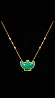 Malachite and Diamonds Bird Necklace