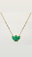 Malachite and Diamonds Bird Necklace