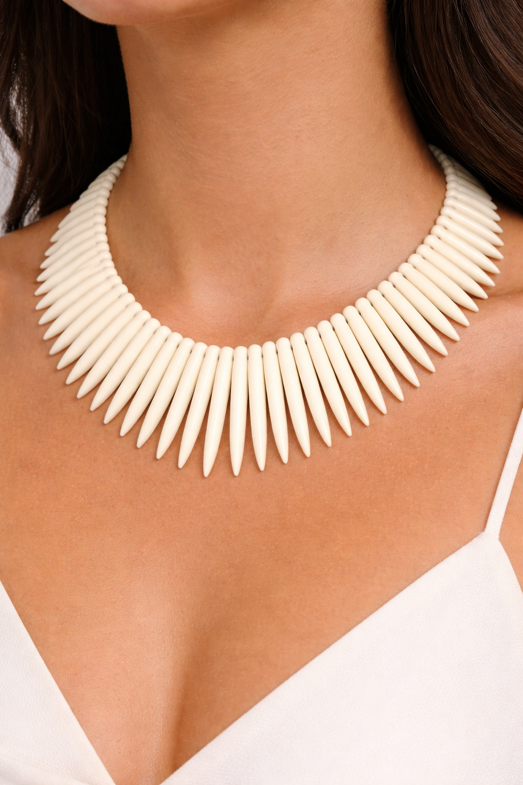 White Turquoise Spear Necklace