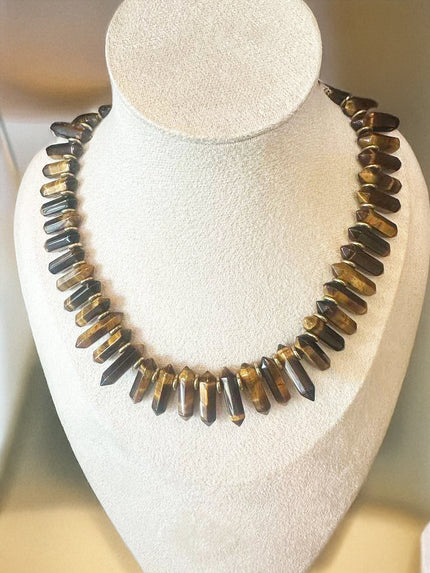 Small Tiger eye Obelysk Necklace