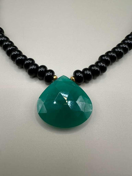 Big Green Onyx Center Necklace