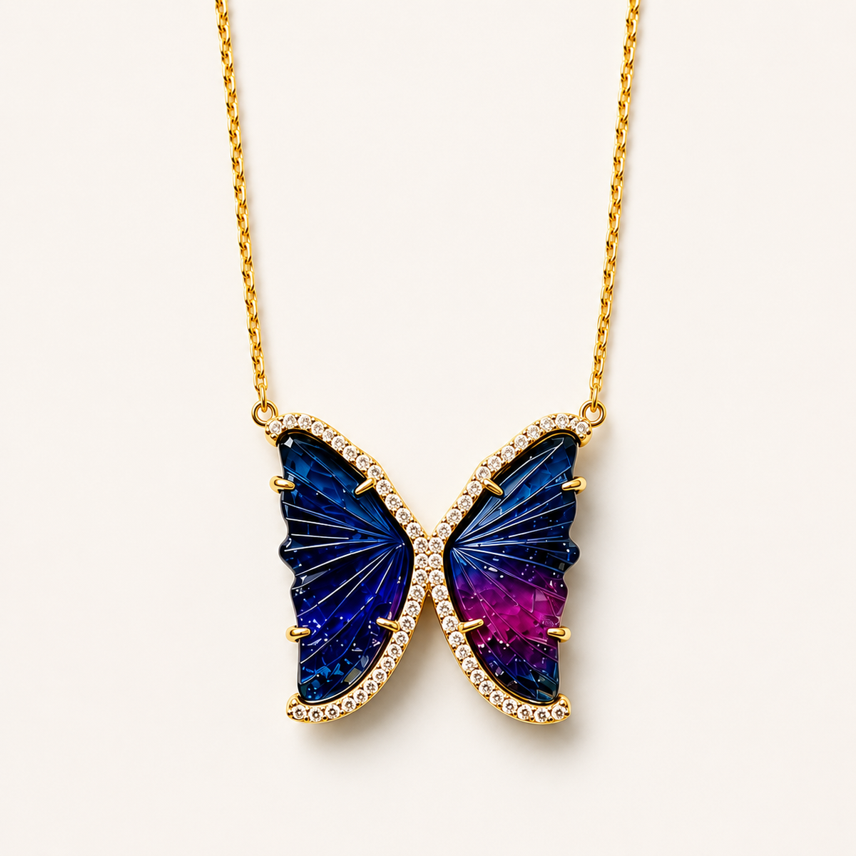 Medium Tourmaline Butterfly Necklace
