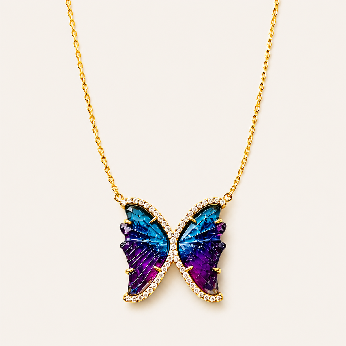 Small Tourmaline Butterfly Necklace