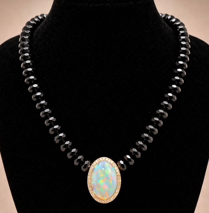 Fiery Oval Center Necklace