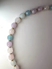 Labradorite Center and Aquamarine, Rose Quartz and Amethyst Necklace