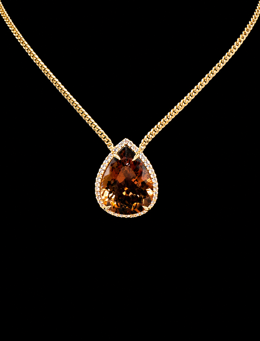 Faceted Smokey Quartz Necklace